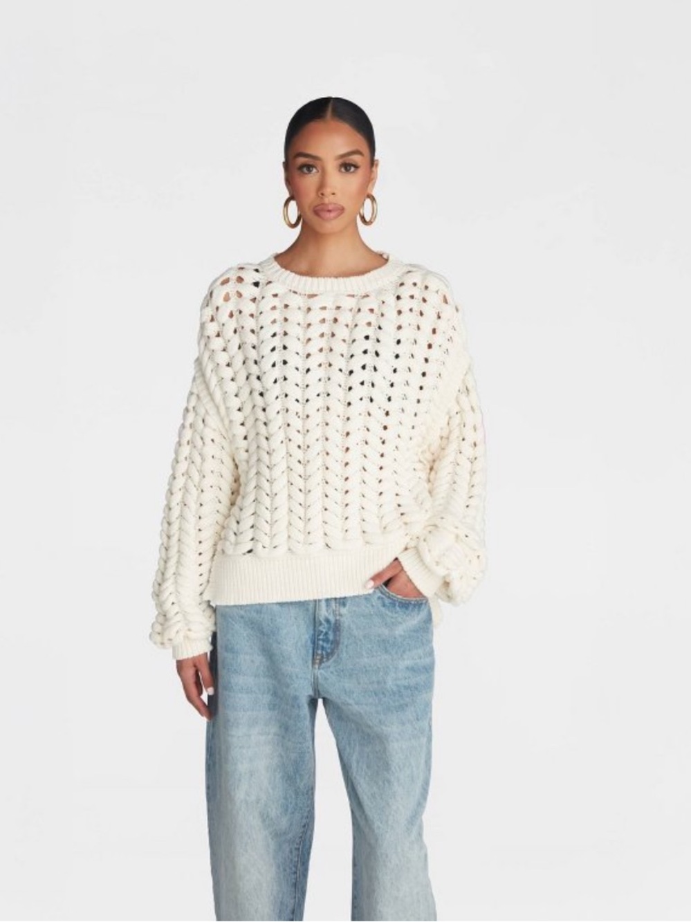 KBB by KAHLANA Women’s Pullover Sweater ‘The Chunky Knit Crew’